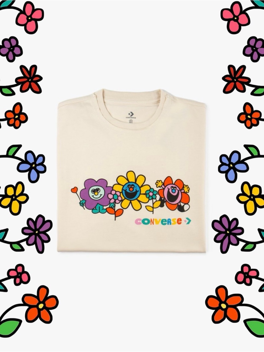 Converse Cream Graphic Flower Tee